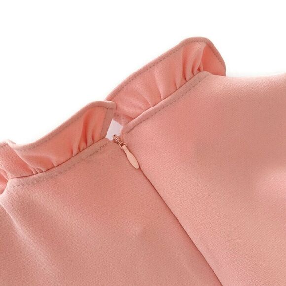 ZARA Woman Lace Sleeveless Mini Floral Fit & Flare Ruffle Dress Blush Pink M - Picture 5 of 7